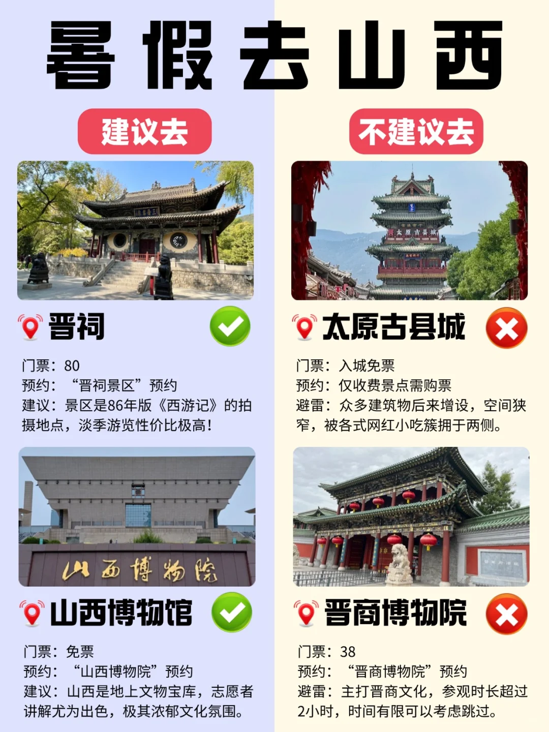 暑假📍山西旅游这些景点下次别去了😭