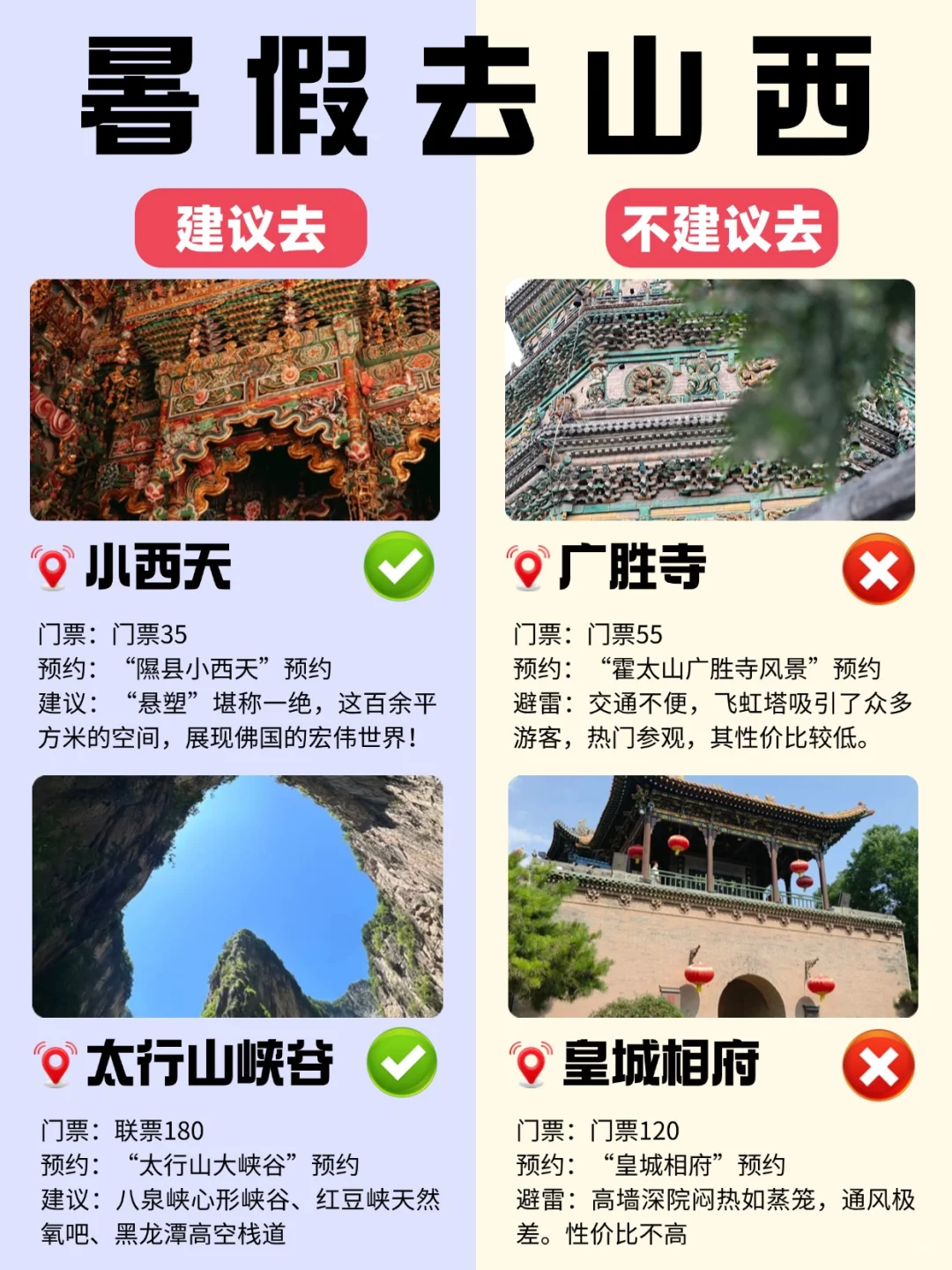 暑假📍山西旅游这些景点下次别去了😭