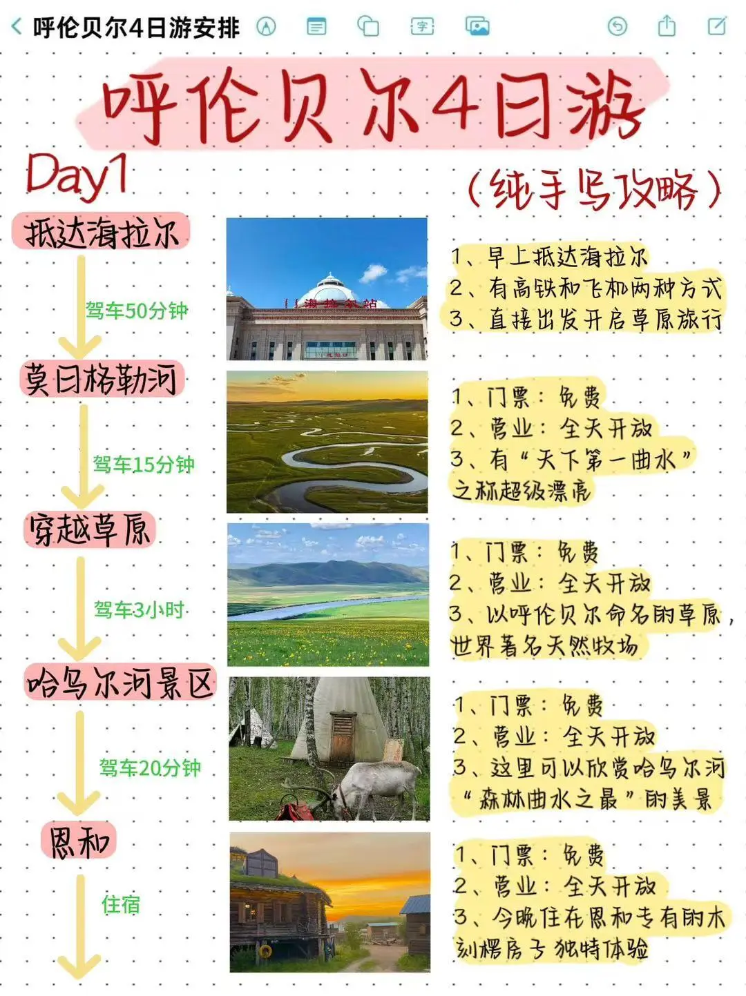 呼伦贝尔4天3晚纯玩旅游攻略❗️