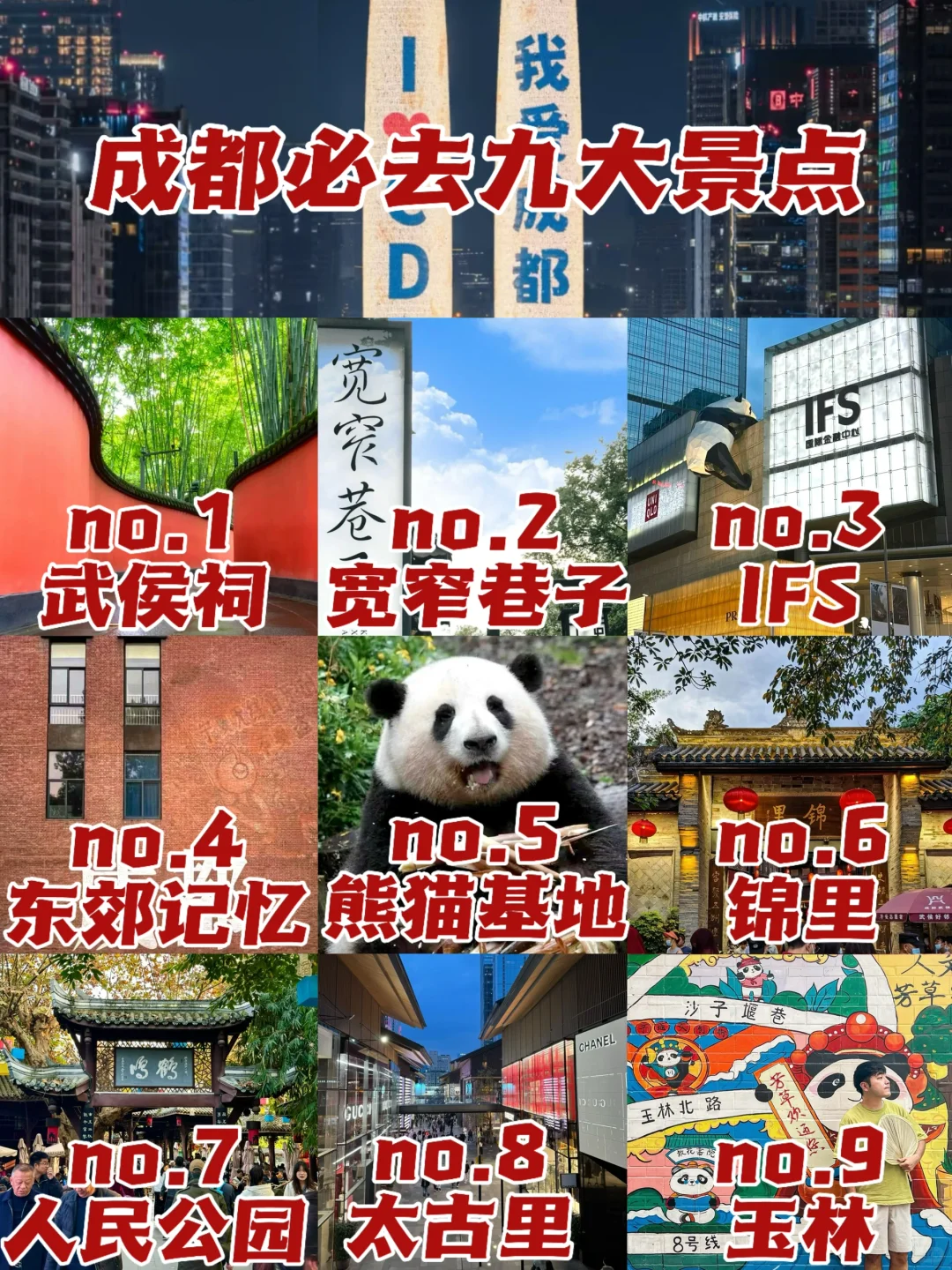 速速码上！第一次来成都逛这9个景点就够了‼️