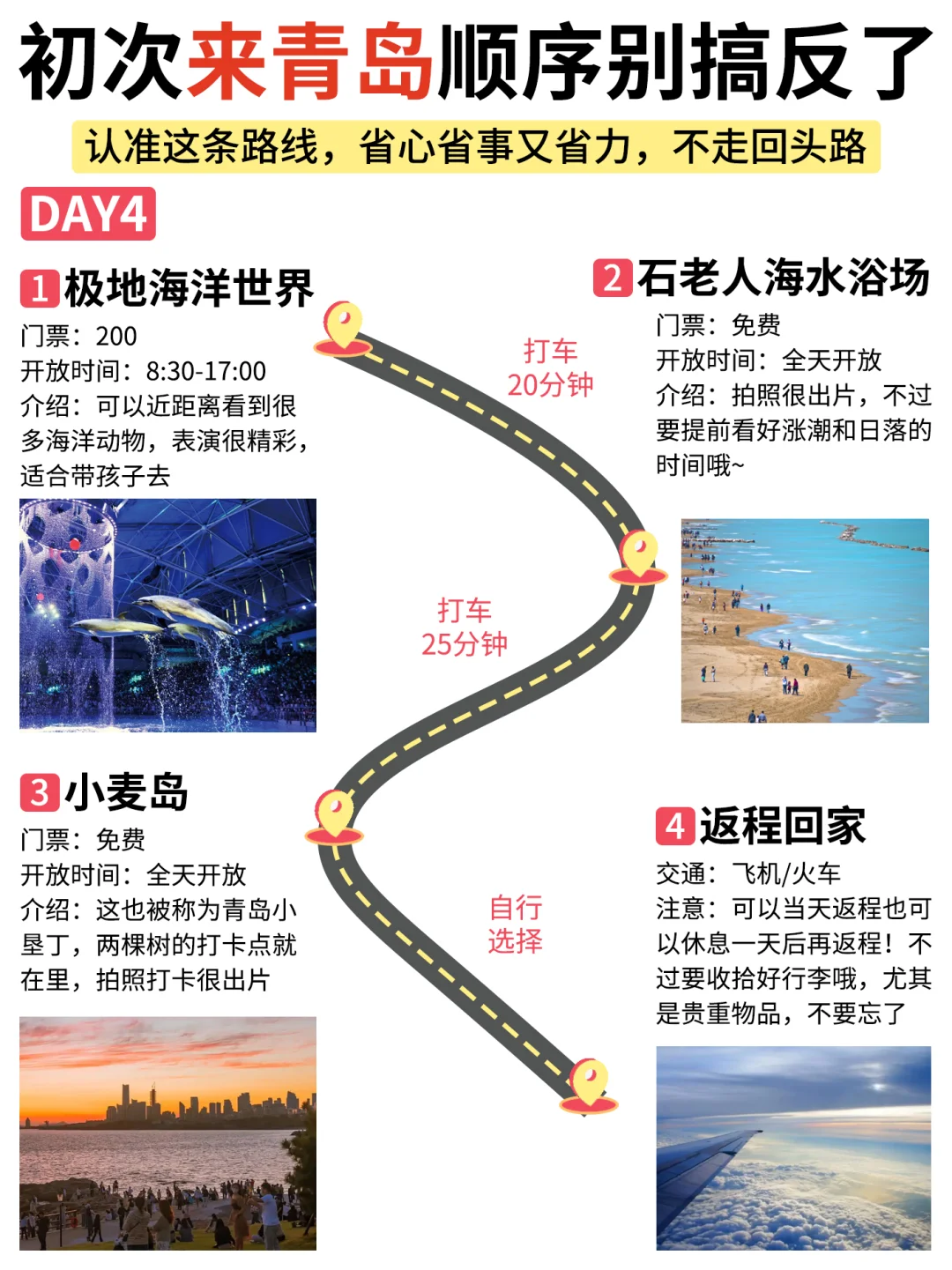 青岛4日游，保姆级旅游攻略做好啦！🚶