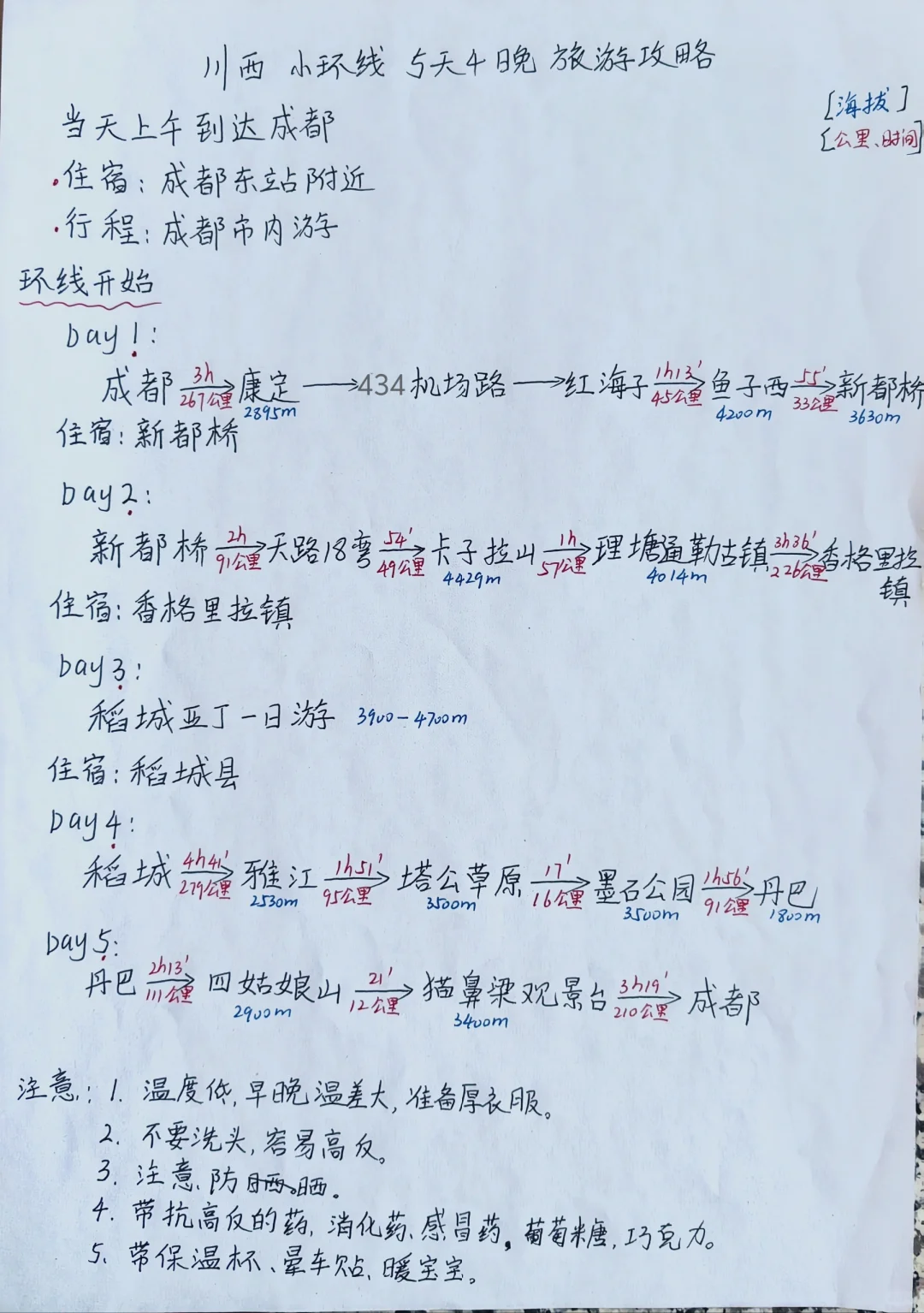 川西小环线 5天4晚 旅游攻略