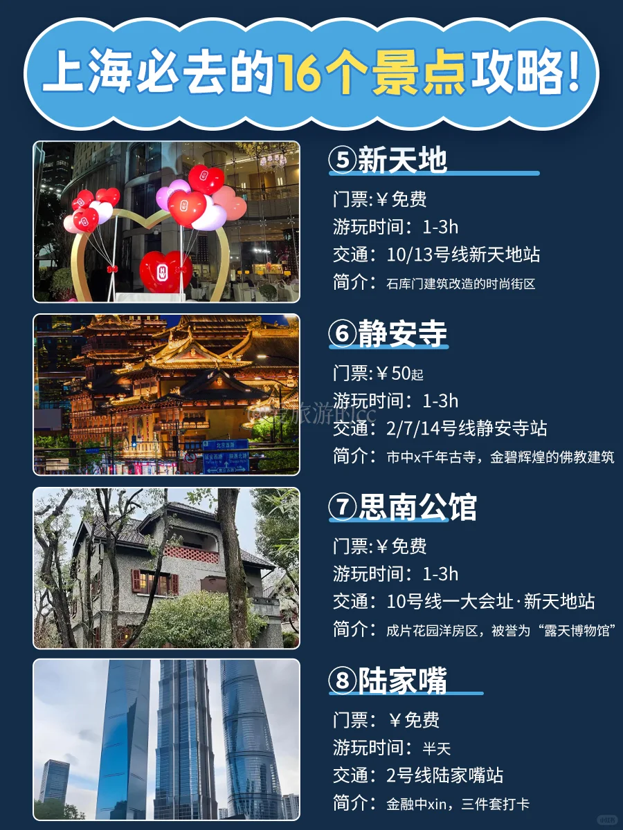 天呐‼️攻略来啦上海必去的16个景点攻略码住