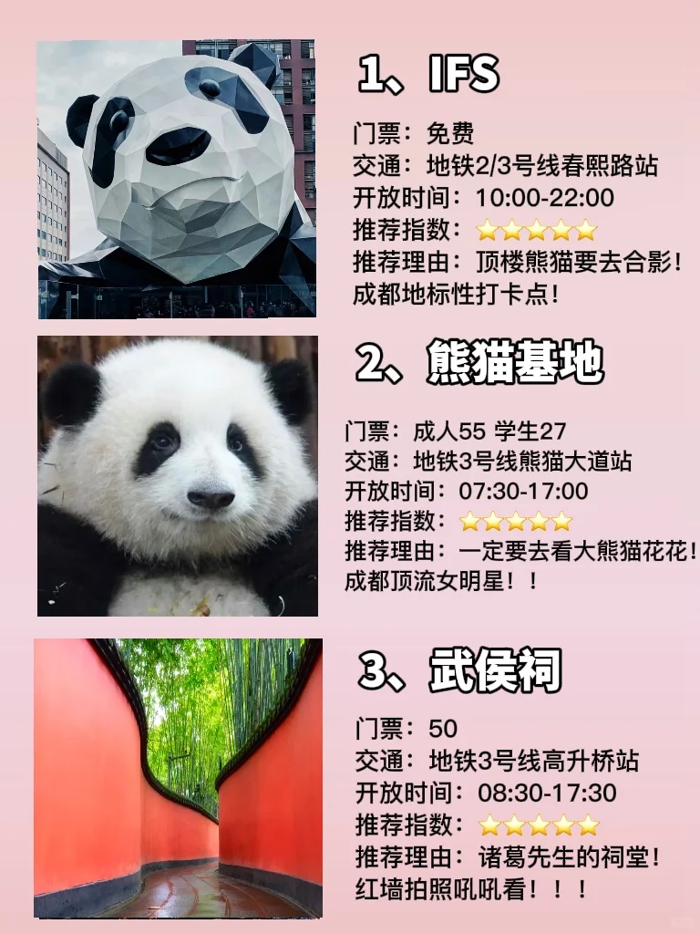速速码上！第一次来成都逛这9个景点就够了‼️