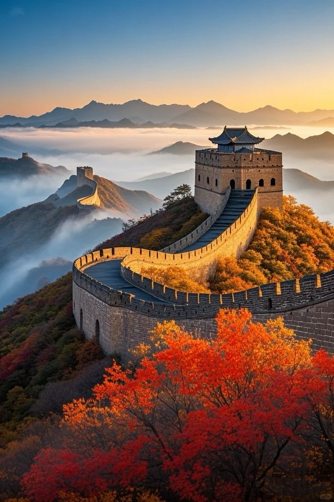 标题：🌟长城，绝美的历史画卷