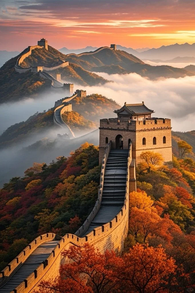 标题：🌟长城，绝美的历史画卷