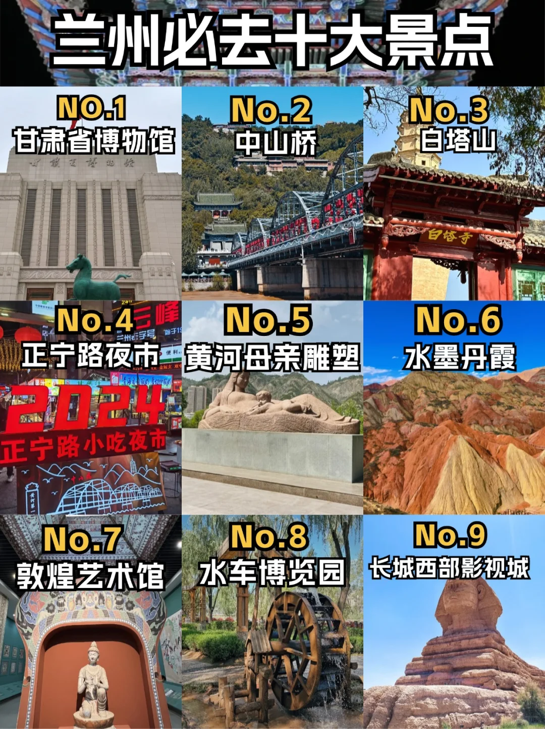 兰州必去十大景点🔥必看旅游攻略