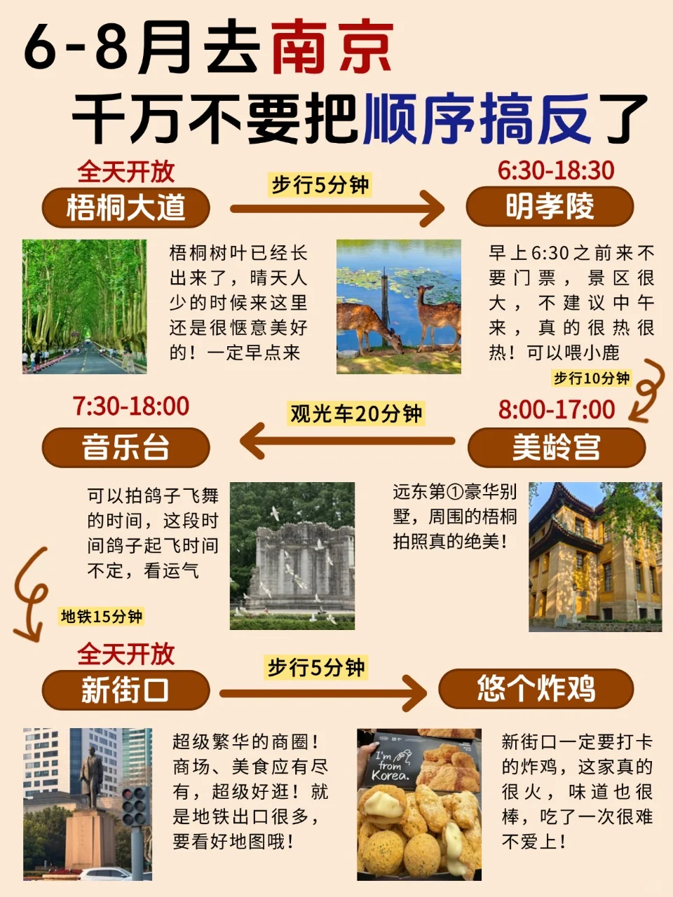 南京6-8月旅游攻略📍不绕路行程+住宿交通
