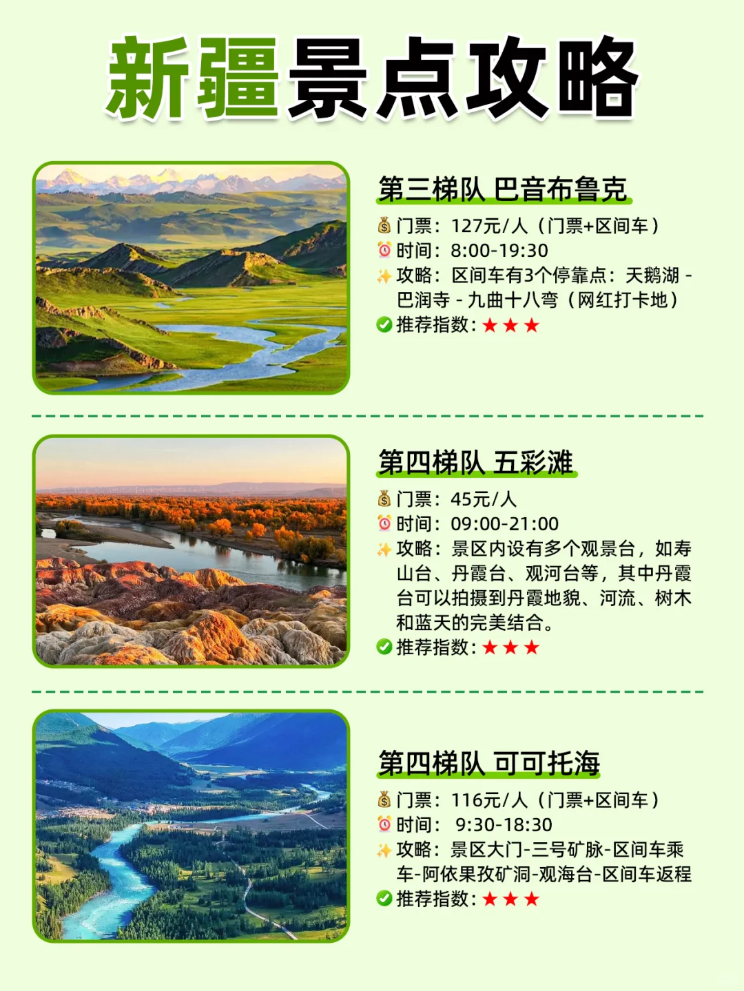 新疆景点段位图💁选出你心目中的top1❗