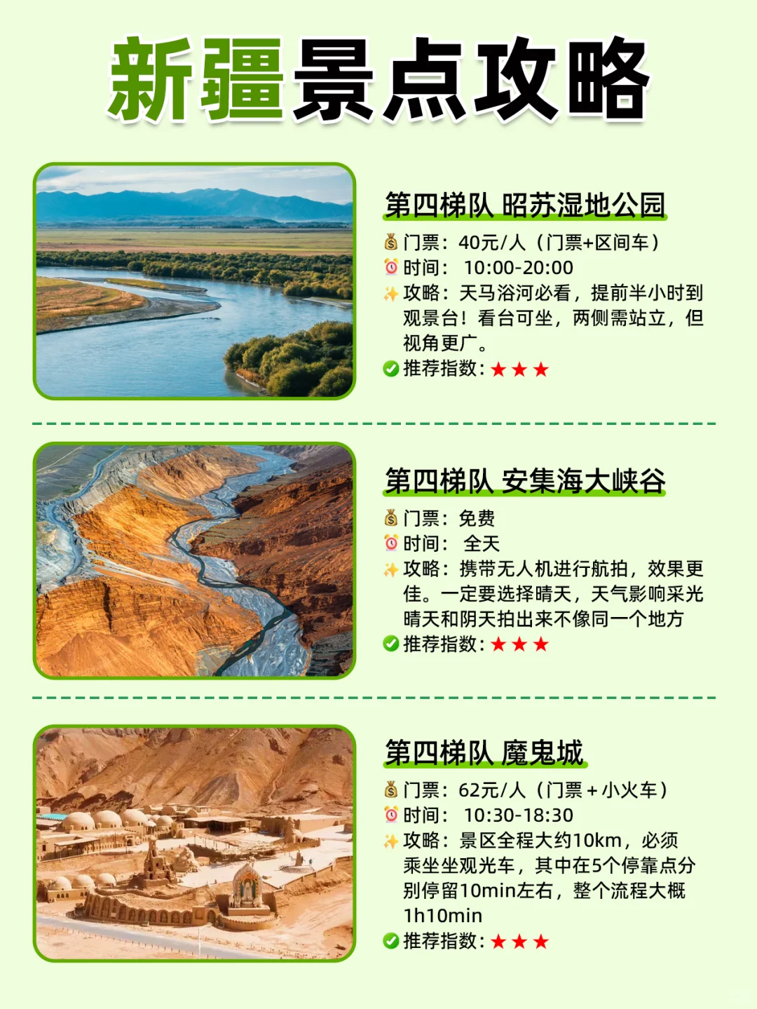 新疆景点段位图💁选出你心目中的top1❗