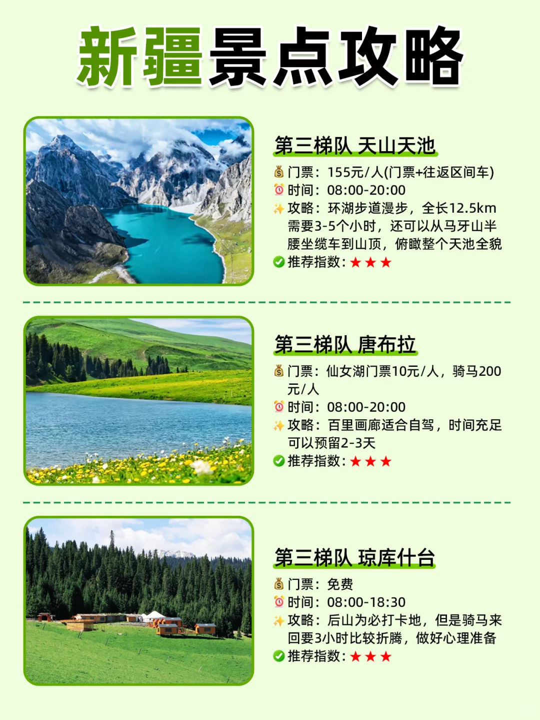 新疆景点段位图💁选出你心目中的top1❗