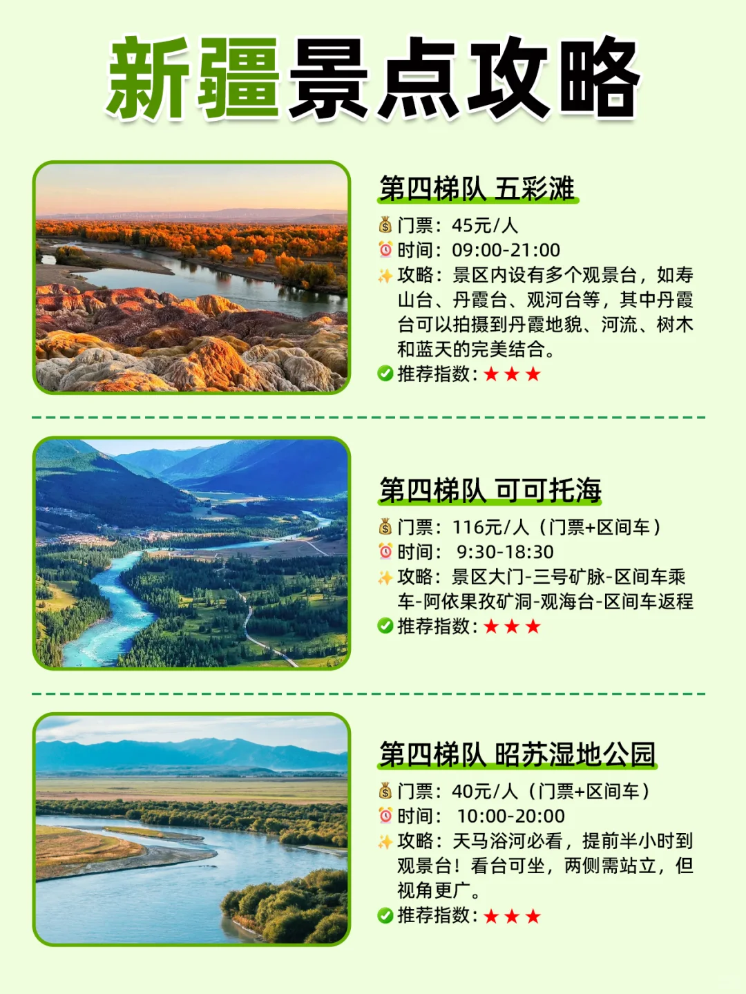 新疆景点段位图💁选出你心目中的top1❗