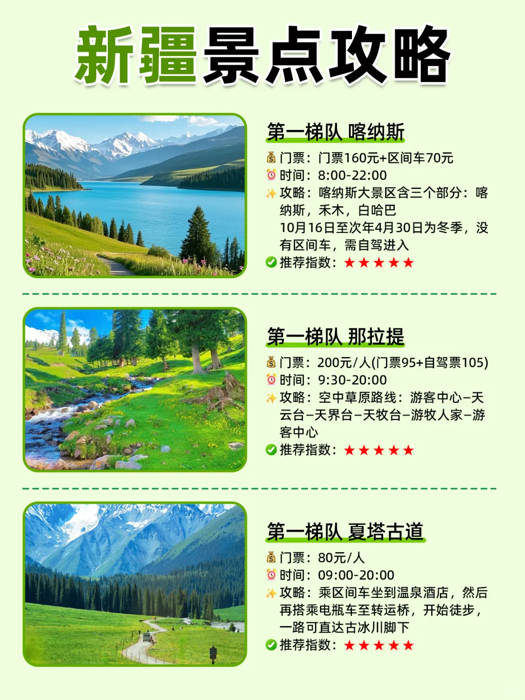 新疆景点段位图💁选出你心目中的top1❗