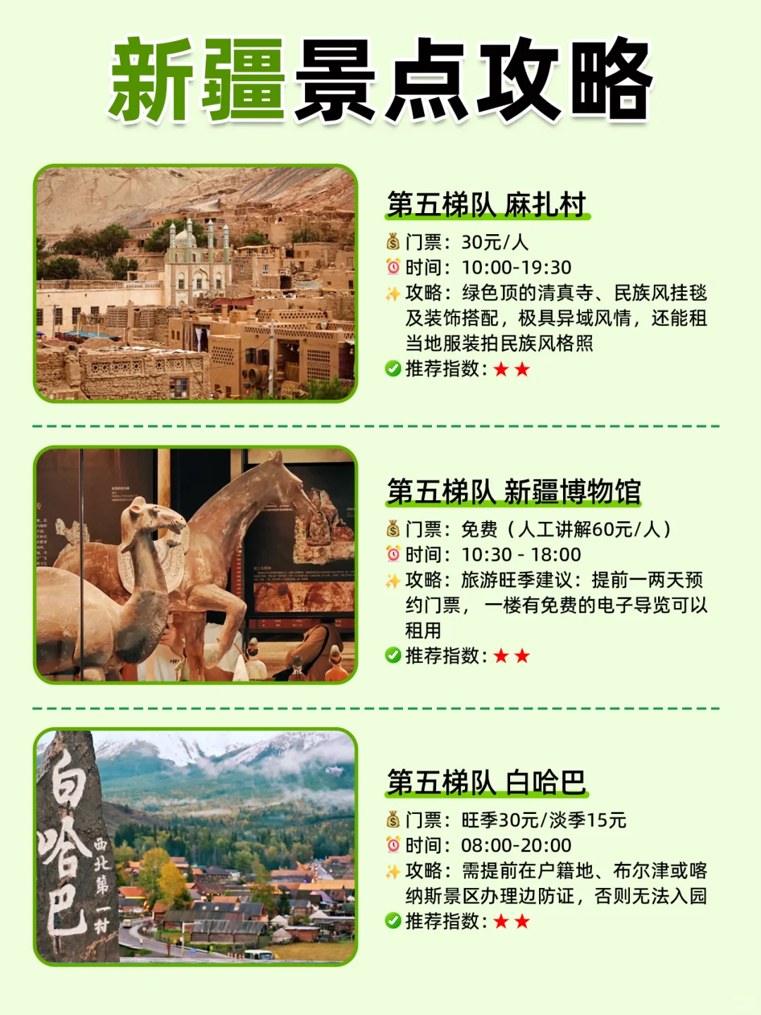 新疆景点段位图💁选出你心目中的top1❗