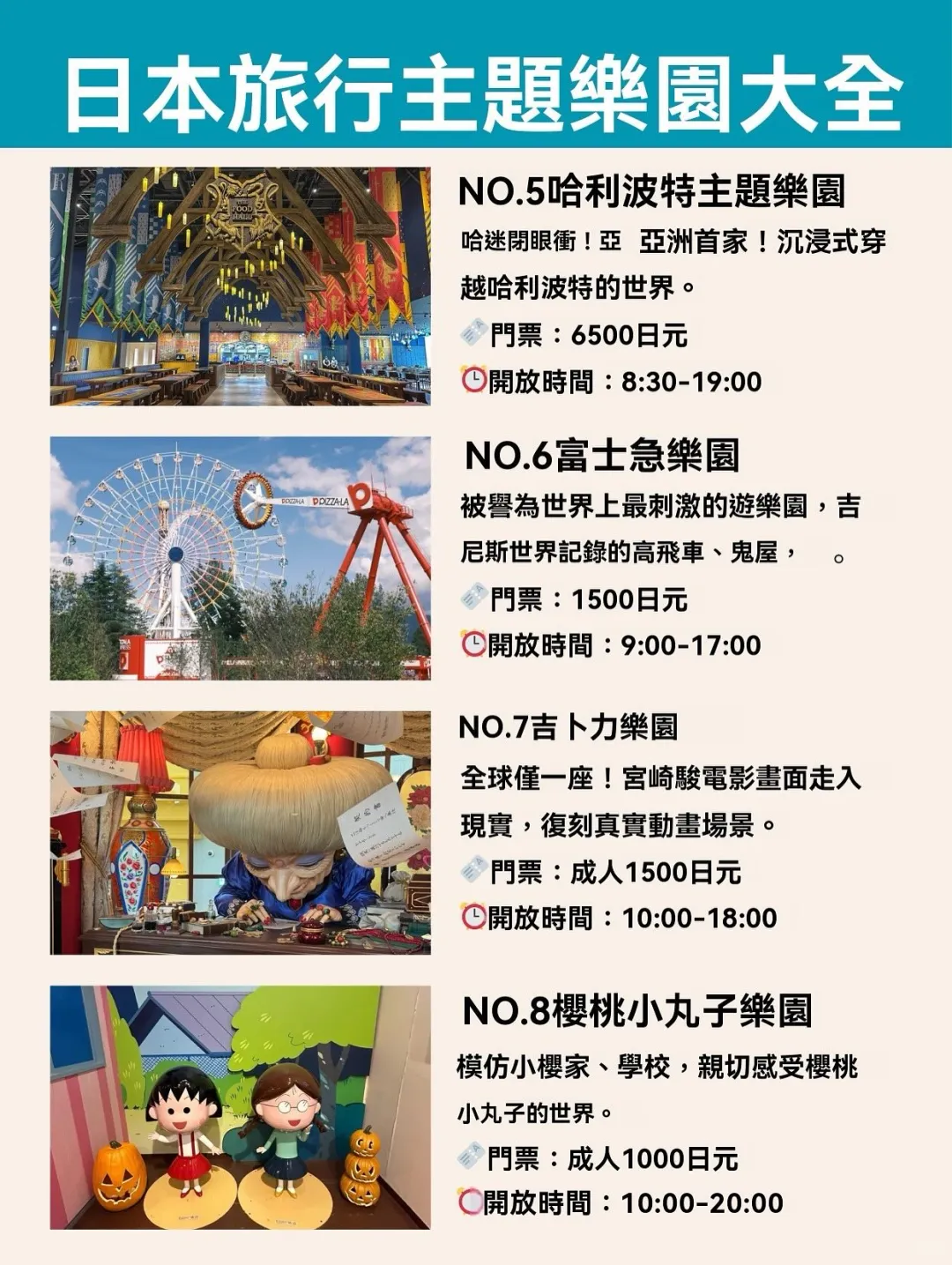 日本主题乐园合集|日本旅游必玩景点