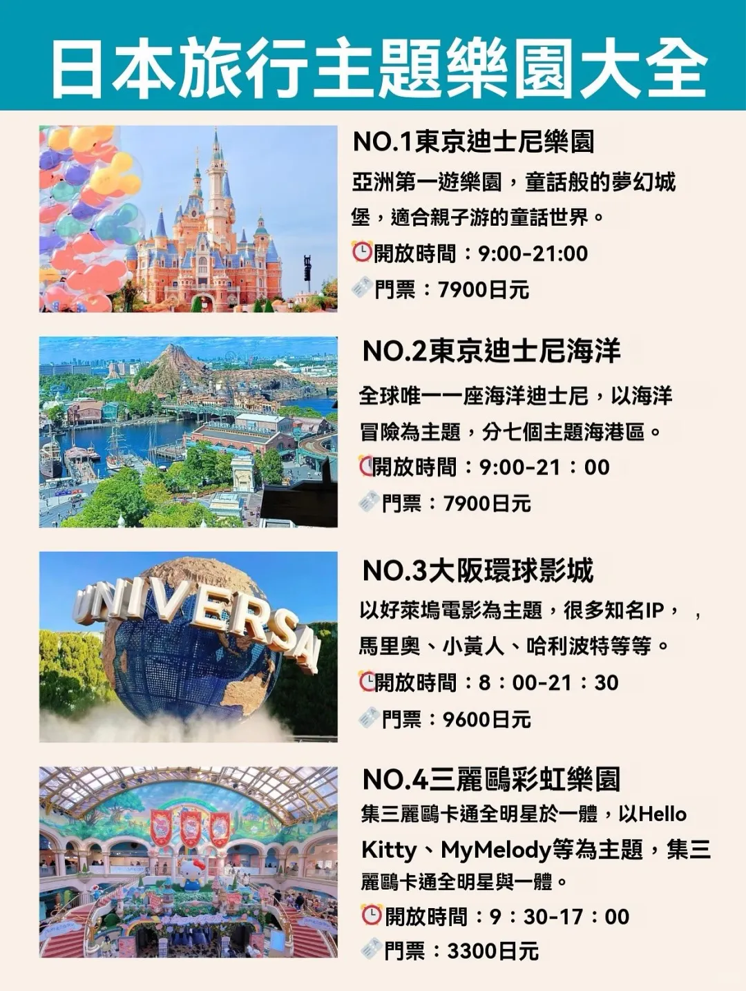 日本主题乐园合集|日本旅游必玩景点