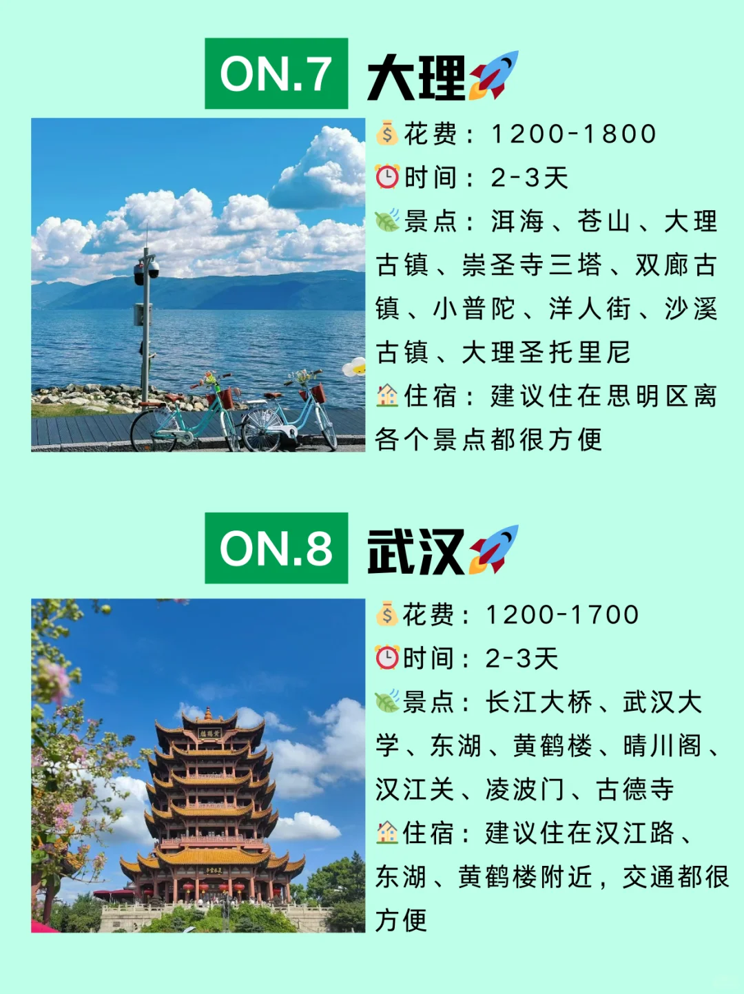 全国穷游🚀之⑧大景点！超适合女生🌷