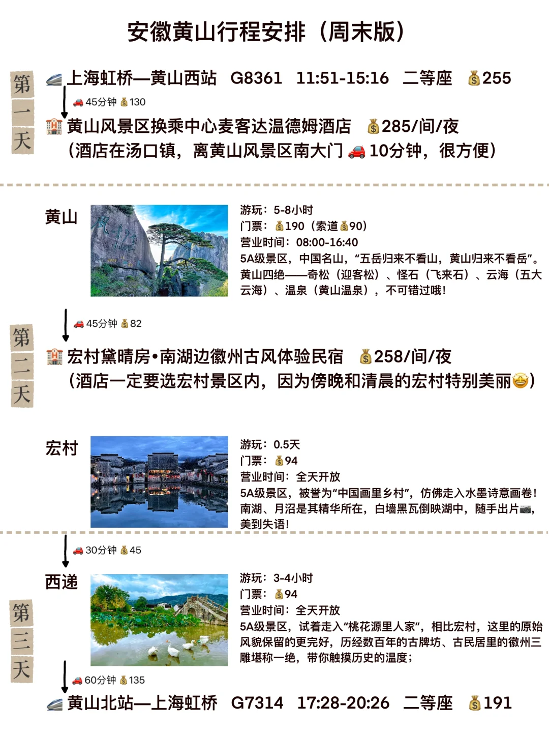 3天2夜｜黄山-宏村-西递 旅游Plog❗️绝对值得