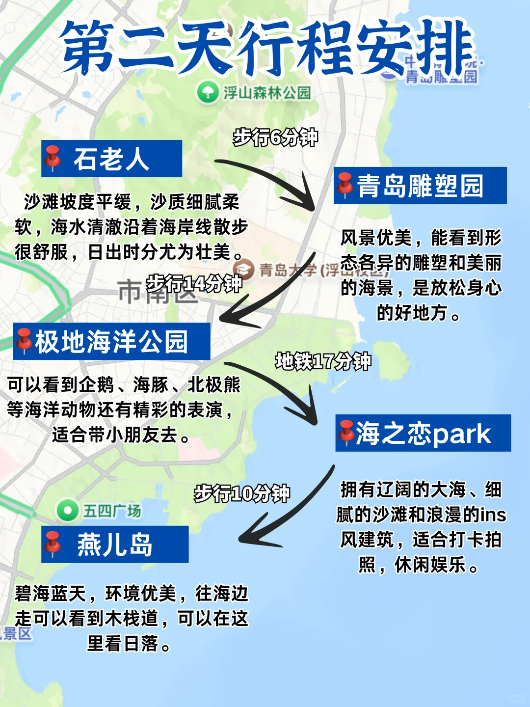 青岛私藏版景点地图来啦～主打不绕路
