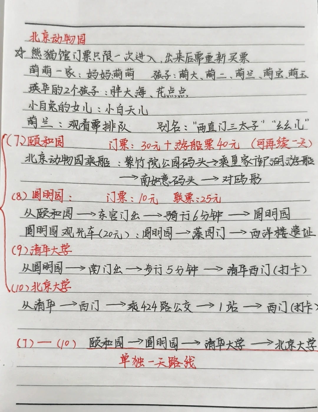 北京自由行攻略，手写的北平