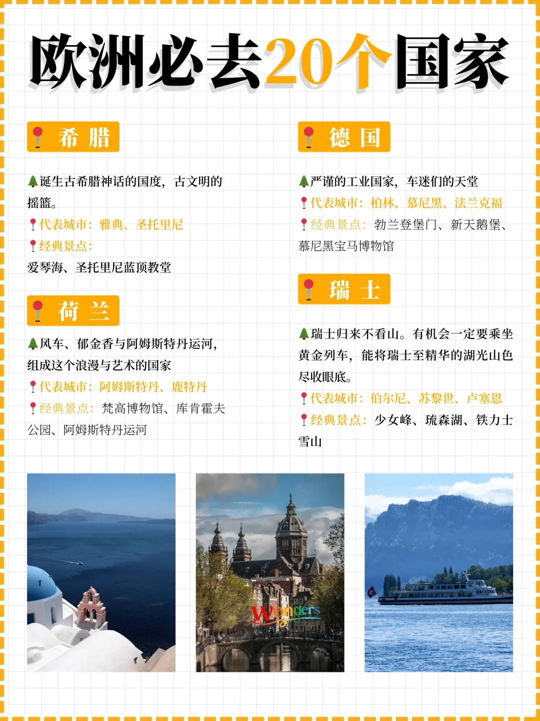 此生必去欧洲20个国家，你都去过几个？