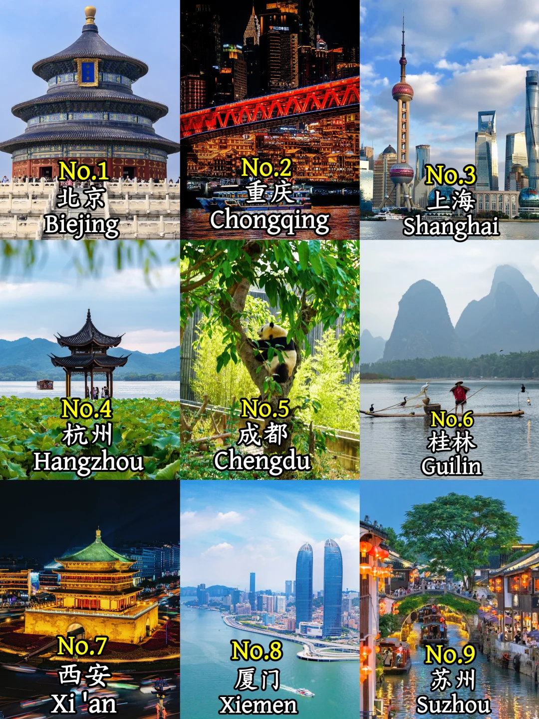 🇨🇳中国9个最美城市｜9 Cities in China