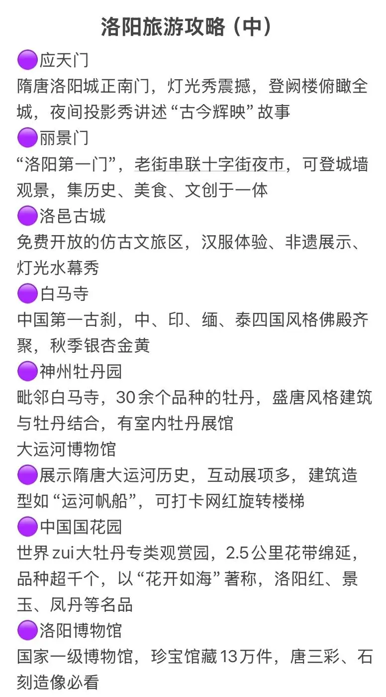 洛阳5日游攻略|十三朝古都的盛世华章