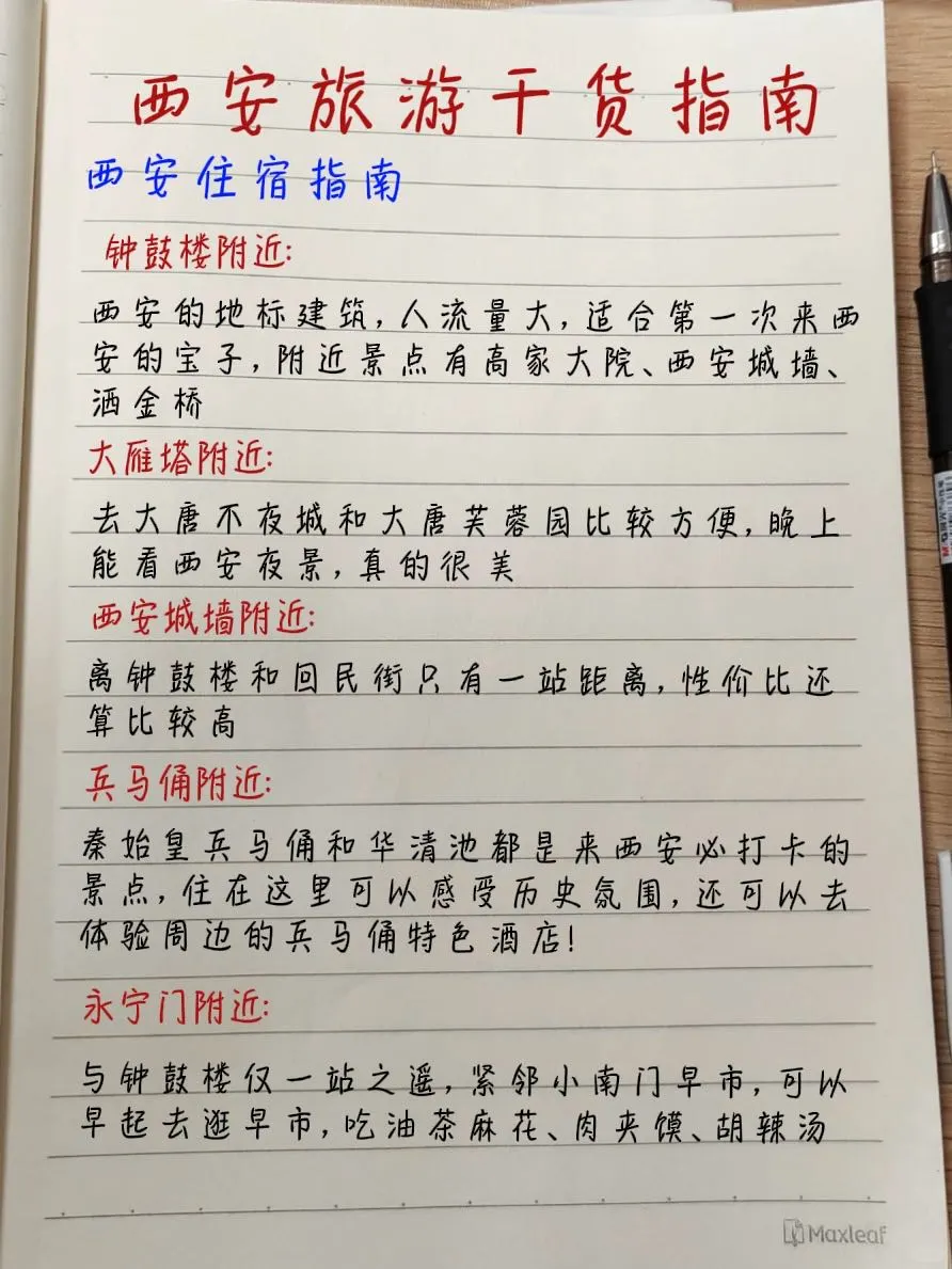 p人整理的超详细西安三日游攻略✍️