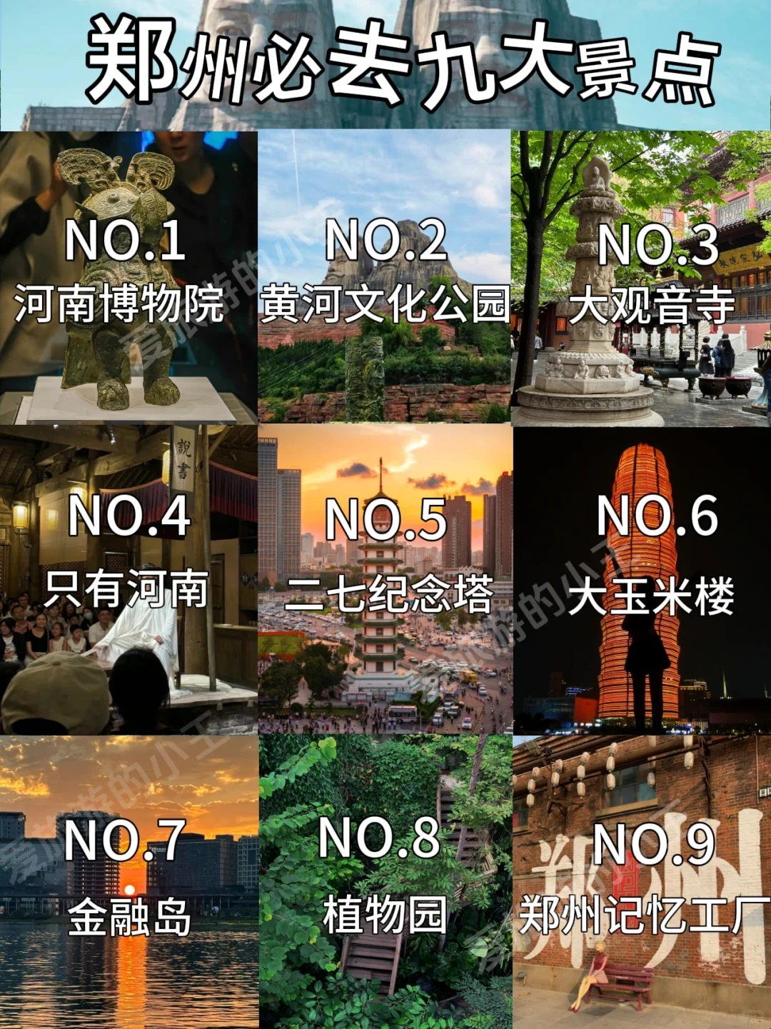 来郑州必去九大景点❗❗❗旅游前必看❗