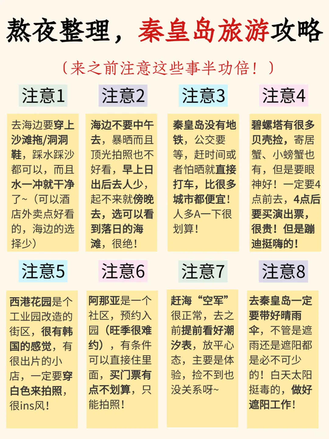 📍秦皇岛4日游不绕路🙅‍♂️路线安排