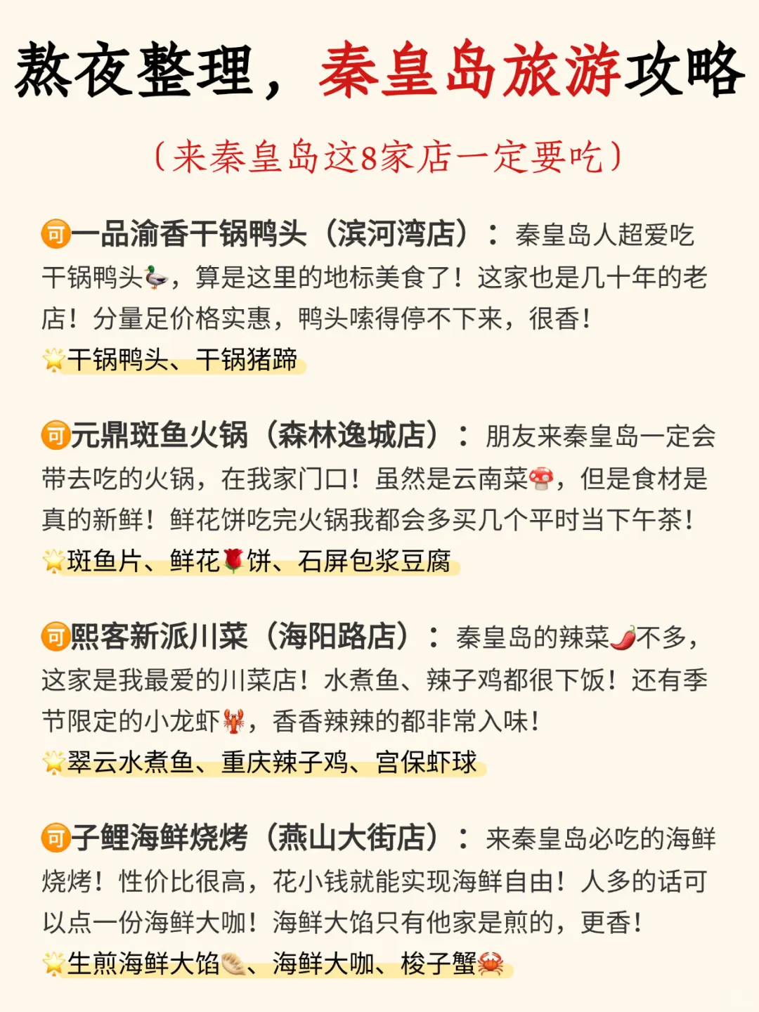 📍秦皇岛4日游不绕路🙅‍♂️路线安排