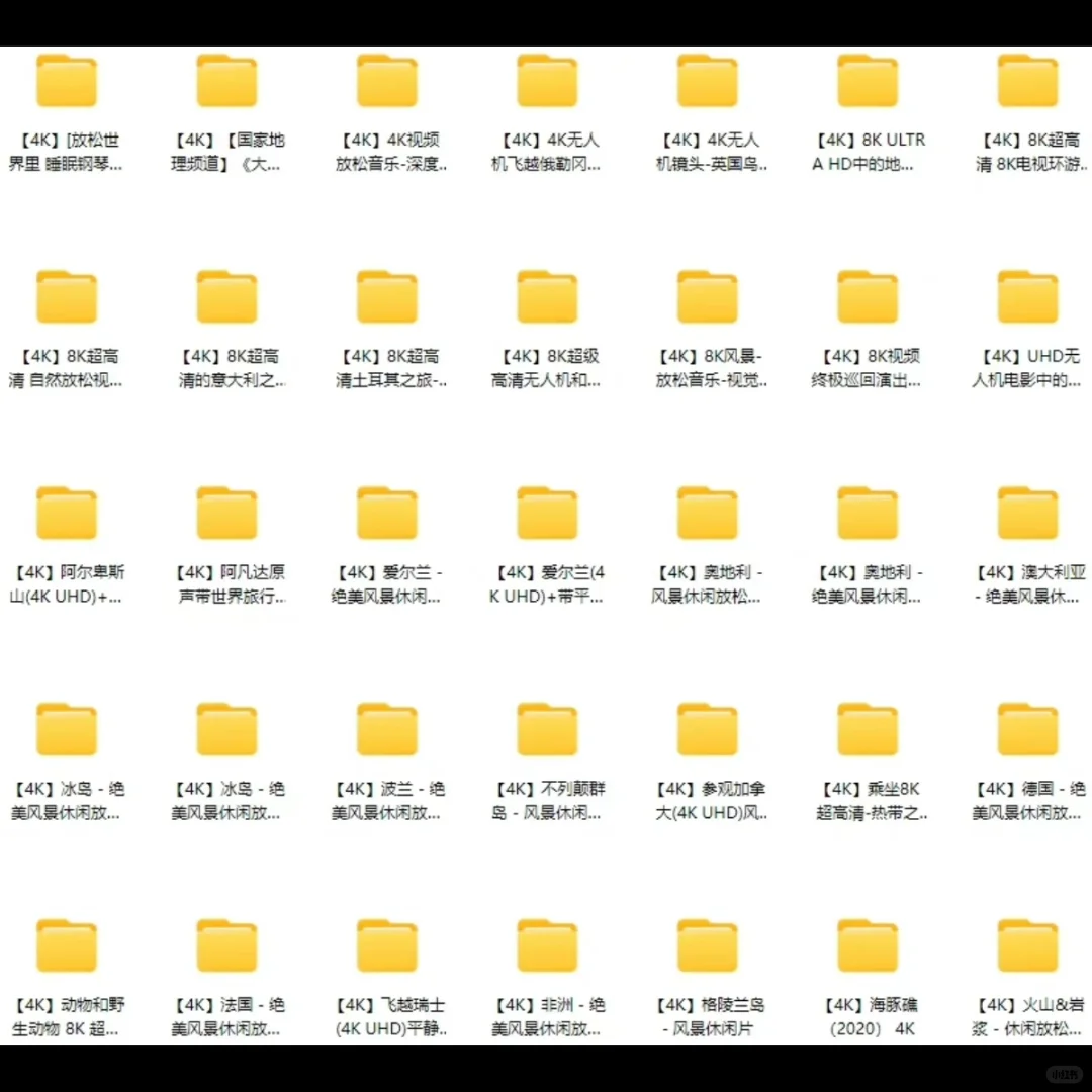 2000GB全球唯美风景长视频治愈系国外旅游