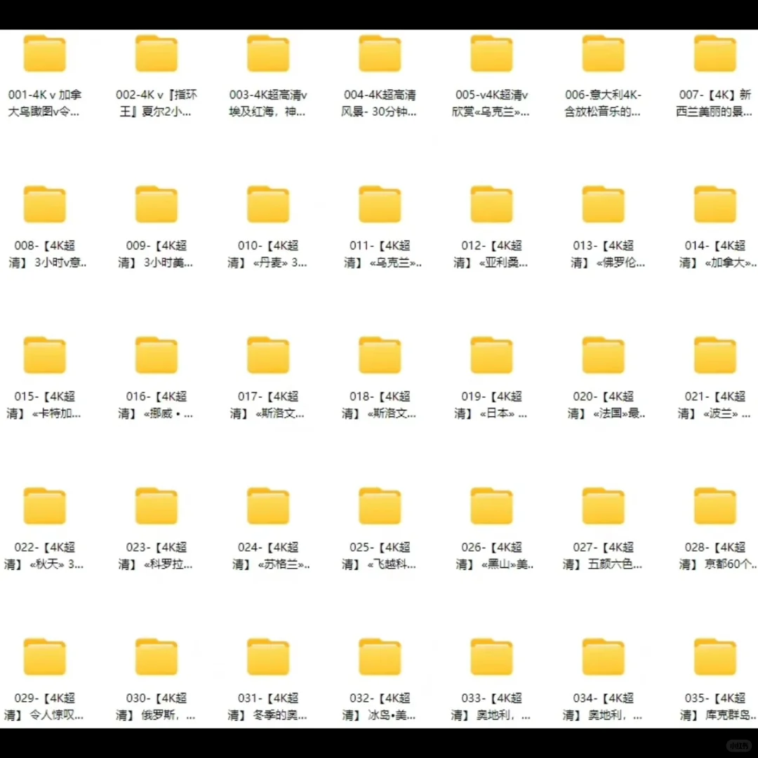 2000GB全球唯美风景长视频治愈系国外旅游