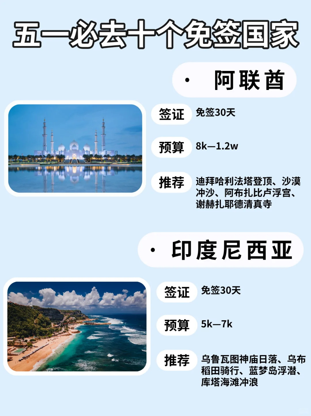 五一逃离计划 | 10个免签国说走就走！