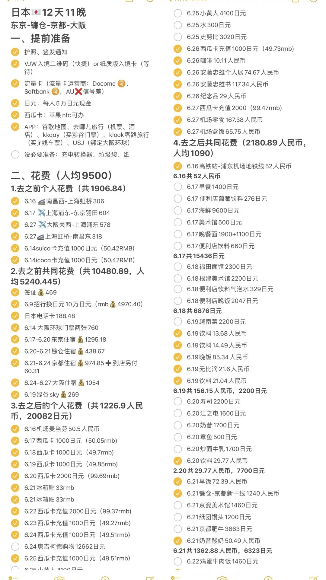 12天11晚｜日本自由行｜人均9500