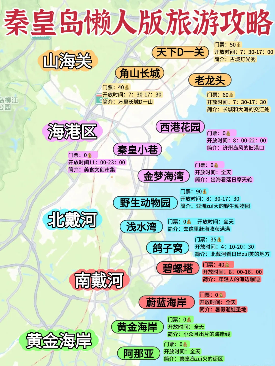 秦皇岛游玩地图分享❗️包详细不踩坑的‼️