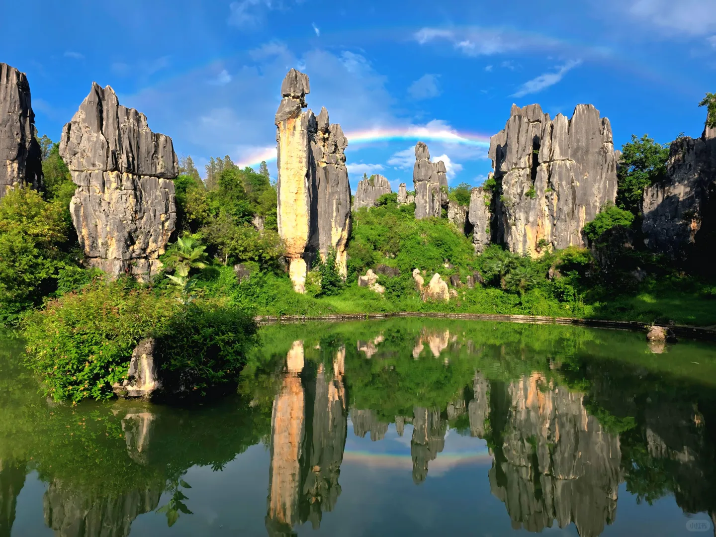 挑战全网最美石林|双彩虹下的阿诗玛🌈