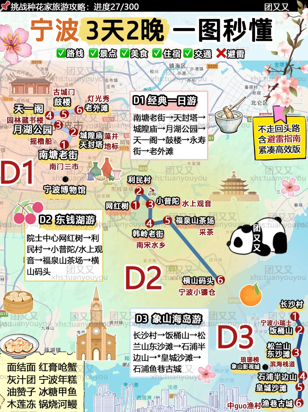宁波🌸超细+避雷指南‼️3天2晚旅游攻略（景点
