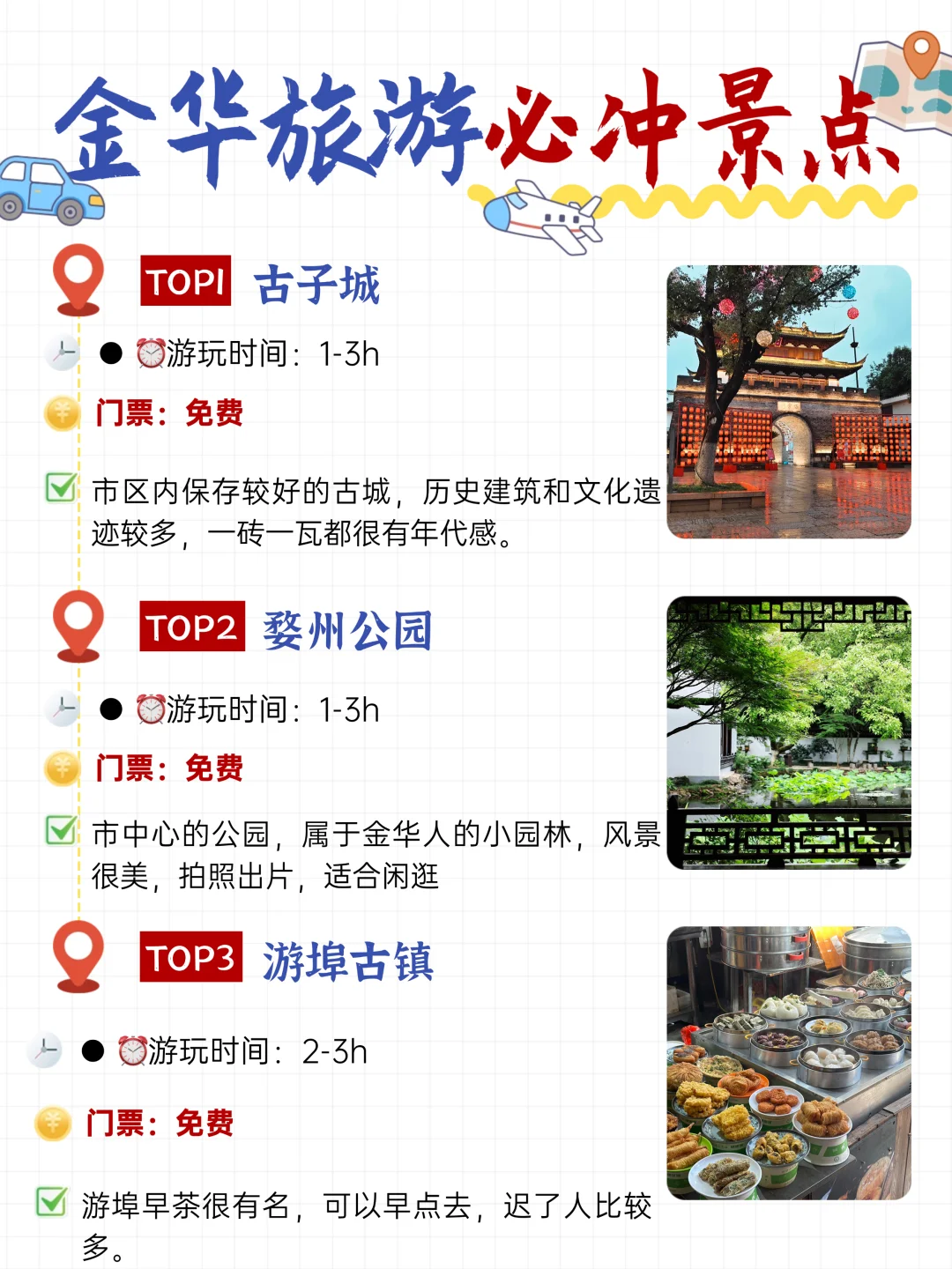 金华📍两天一夜，不废腿版保姆级逛吃攻略‼️