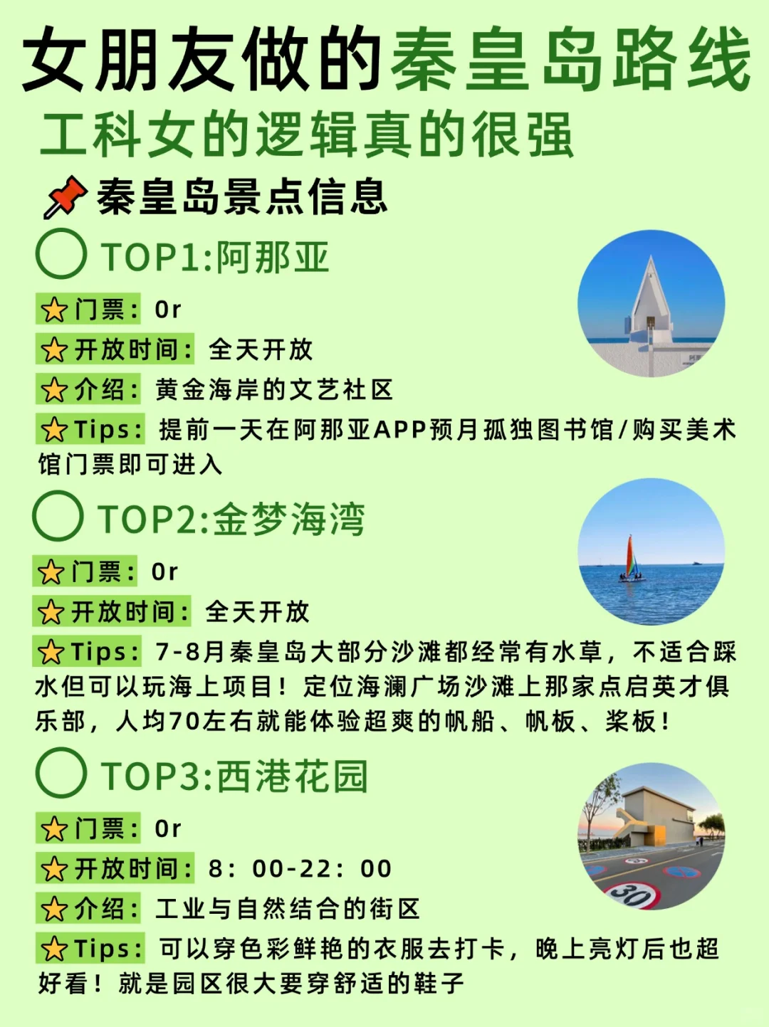 女朋友做的秦皇岛路线~工科女的逻辑就是强