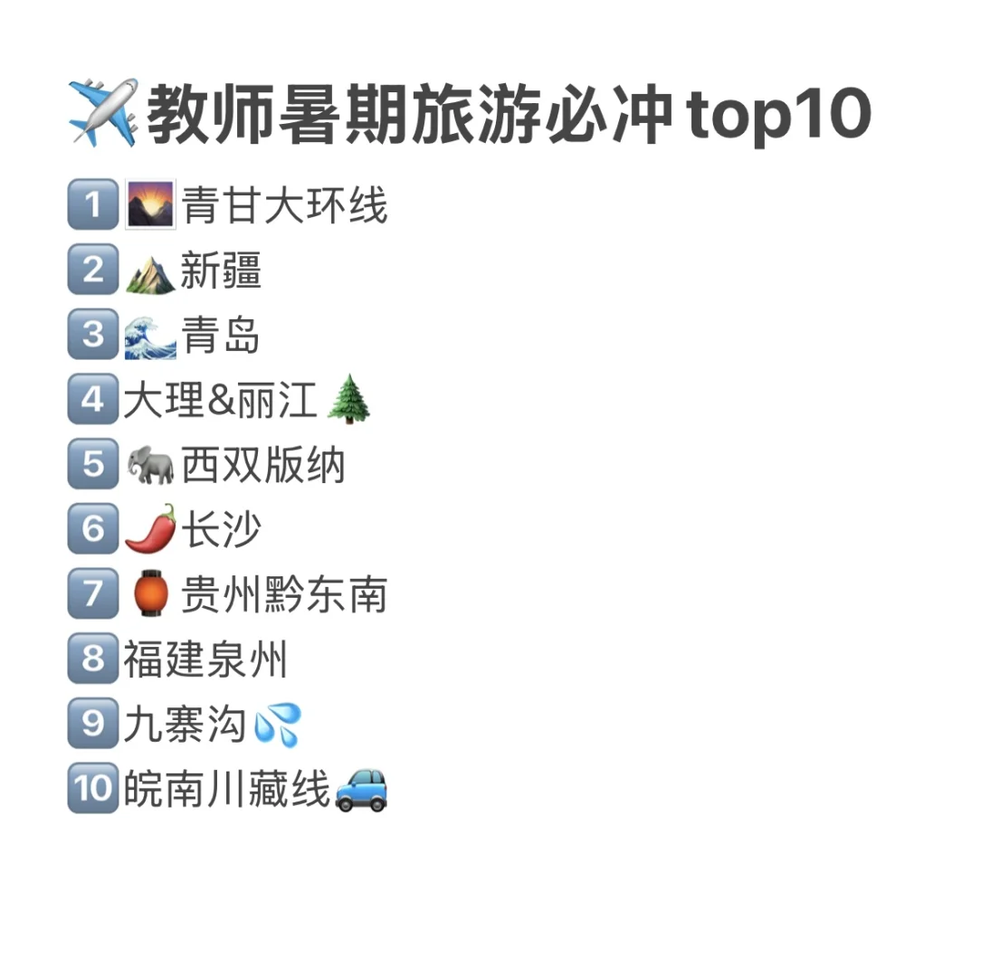 教师Plog｜🌟暑期必冲10大宝藏旅游地（一）