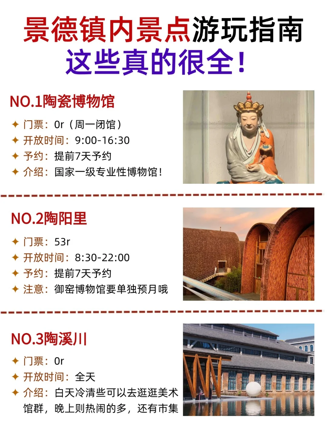 景德镇景点排行榜,终于🈶人说清楚了