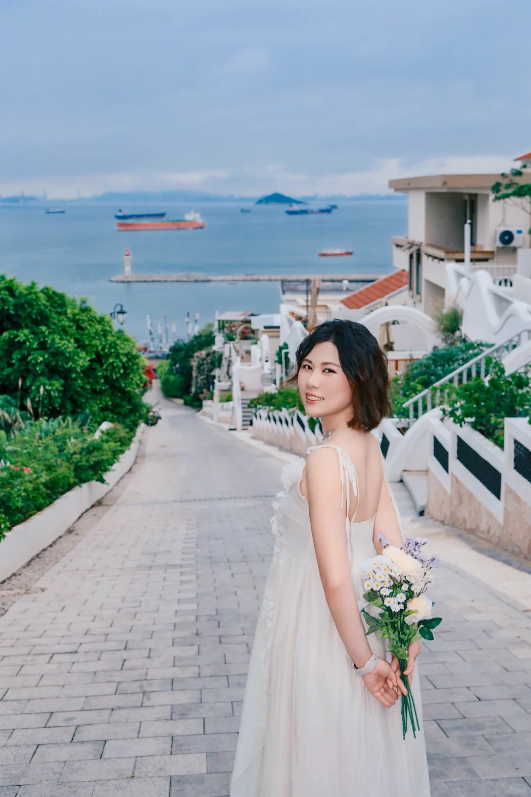 童话里的蓝白小镇🌊