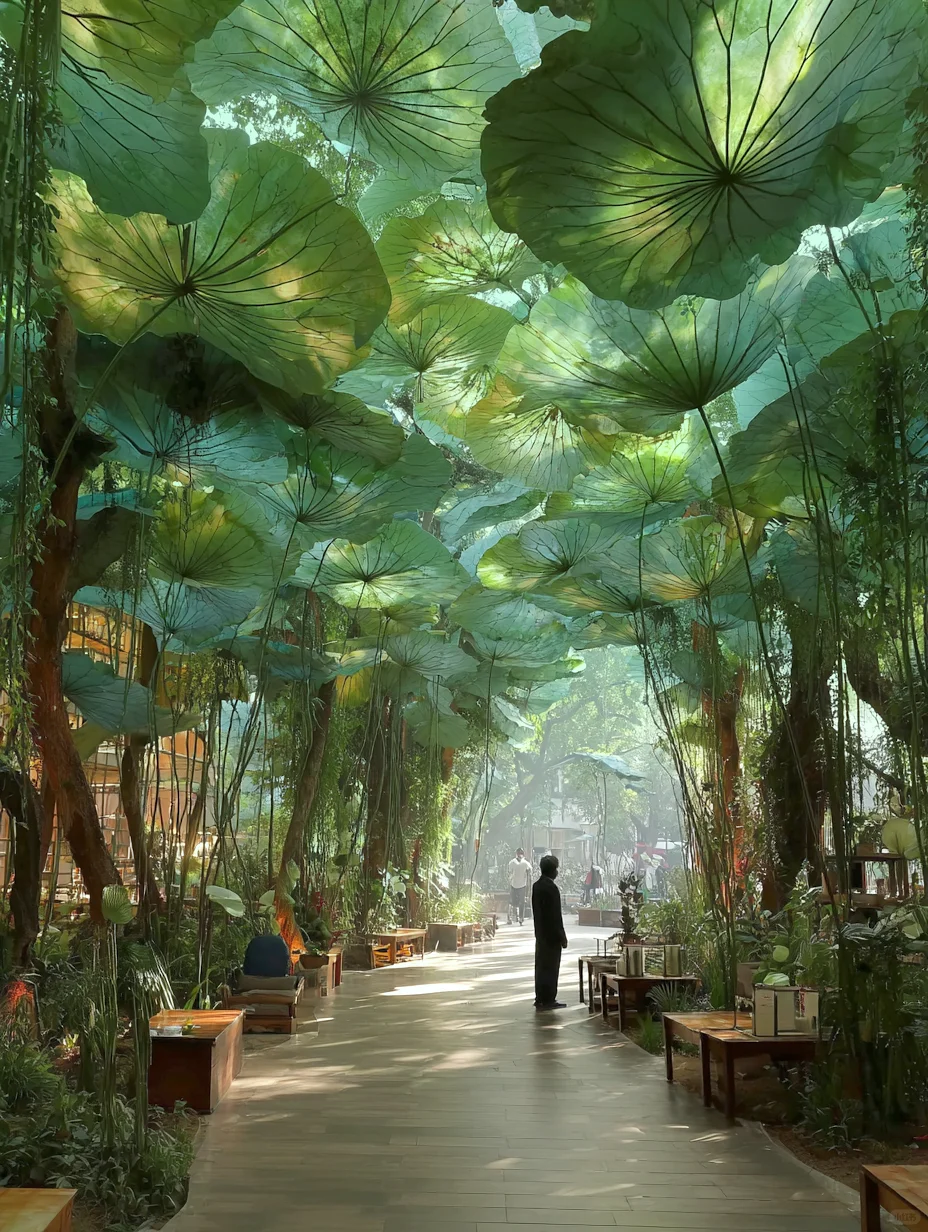 走进 “接天莲叶” 里乘凉太爽了 荷叶天幕