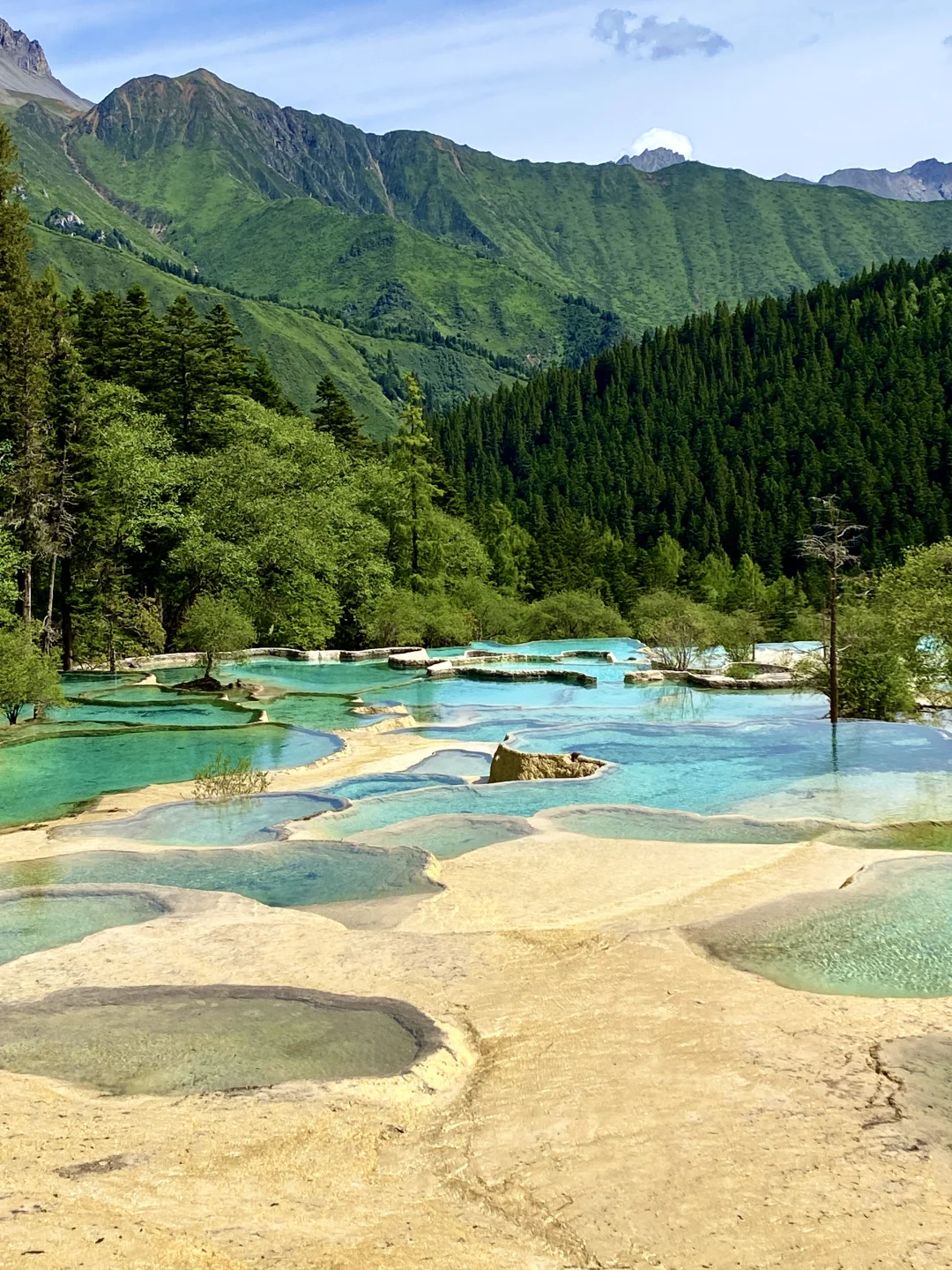 黄龙争艳池&五彩池💙💚