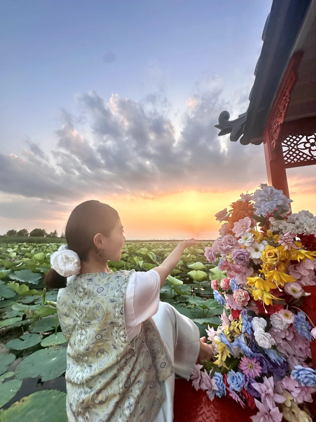 真的不敢相信！在白洋淀遇到了坠美日落🌅