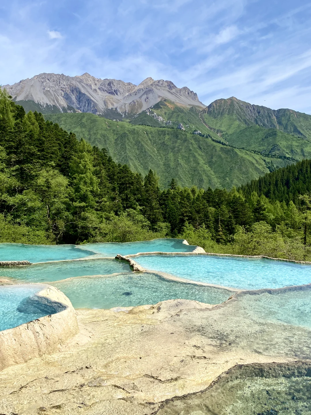 黄龙争艳池&五彩池💙💚