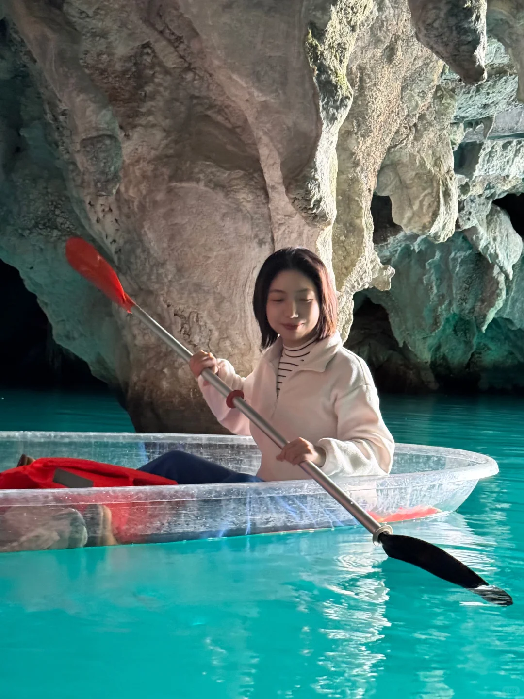 柳州蓝洞🔵划透明船｜这颜色美得太不真实
