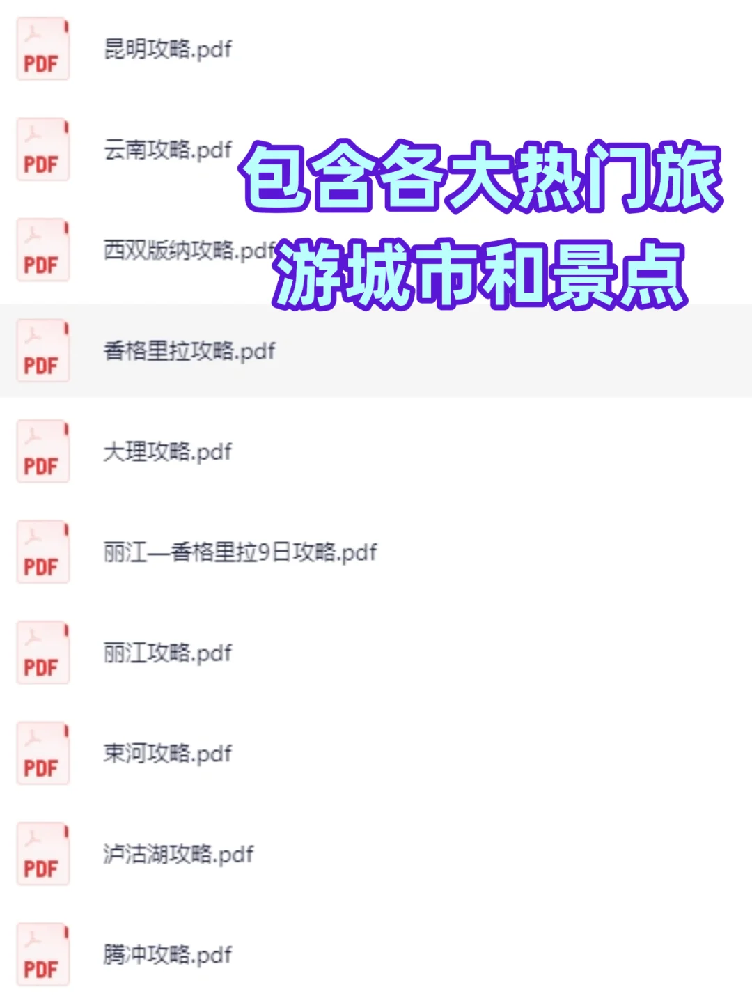 旅游攻略国内旅行景点推荐必带清单电子版