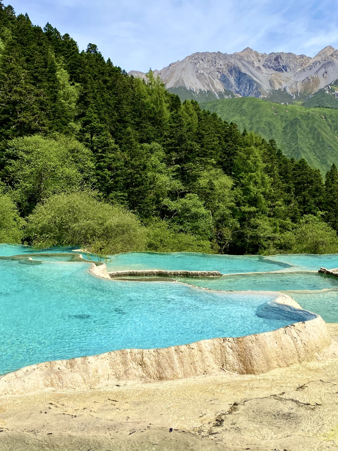 黄龙争艳池&五彩池💙💚